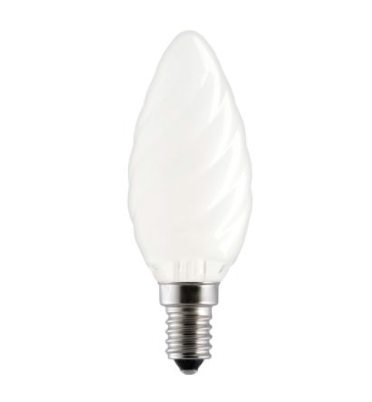 Лампа накаливания свечеобразная витая (матовая) - General Electric Decor Candle Twisted 40TC1/F/E14 400lm 1000h - 10832 фото