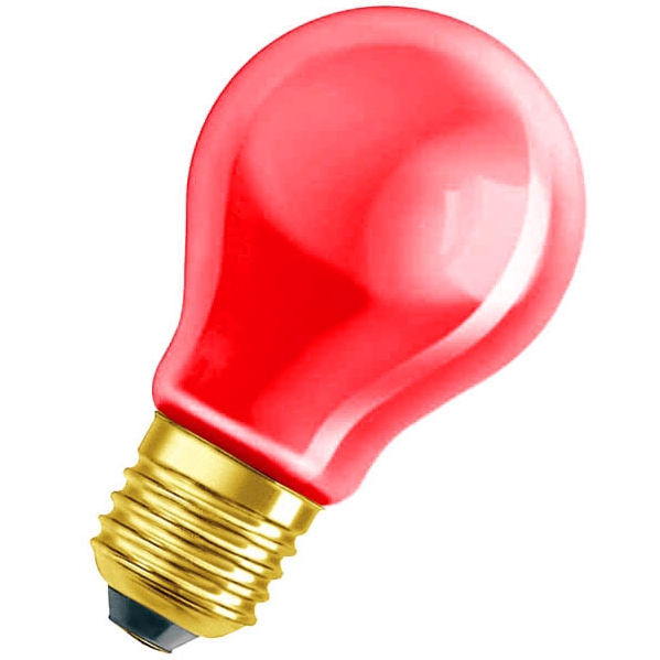 Лампа накаливания цветная (красная) - OSRAM DECOR A RED 11W 230V E27 - 4008321545824 фото