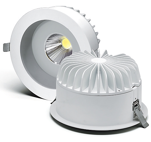 Светильник светодиодный встраиваемый (круглый, прозрачное стекло) - Vossloh-Schwabe Downlight DL-PRIME-H-12W-4000K-50°-C - 550900 фото