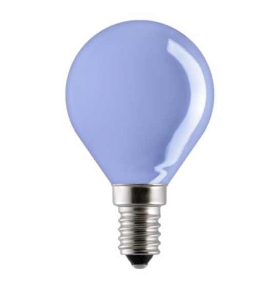 Лампа накаливания цветная (синяя) - General Electric Coloured Spherical 15D1/B/E14 1000h - 92001 фото