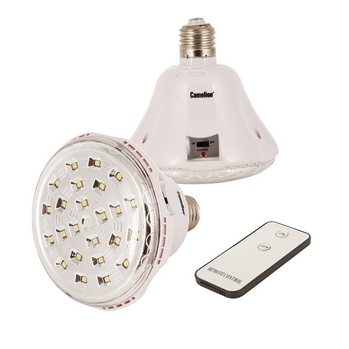 Светильник светодиодный аккумуляторный с патроном и пультом - Camelion LA-110 220V 90lm - Camelion-11831 фото