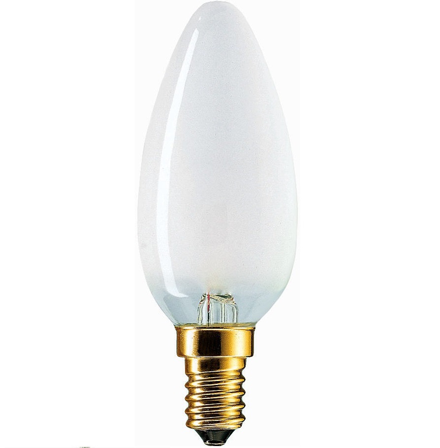 Лампа накаливания свечеобразная - Philips Standard B35 E14 матовая 230V 40W 410lm - 871150001133650 фото
