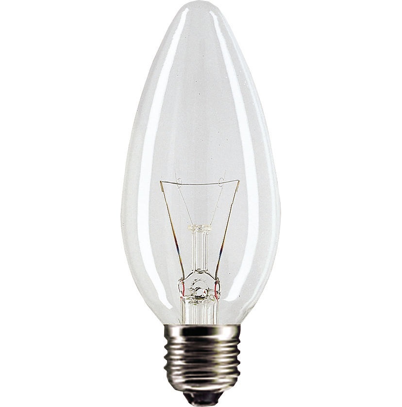 Лампа накаливания свечеобразная - Philips Standard B35 E27 прозрачная 230V 40W 390lm - 872790002014450 фото