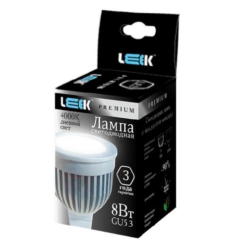 Лампа светодиодная - LEEK PREMIUM MR16 2020-35 220V 8W 3000K GU5.3 510lm 30000h - LE010504-0026 фото