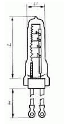 Лампа накаливания кварцевая галогенная - завод ЛИСМА, Мордовия, Саранск (Lisma) КГП 220-1650-2 - код: Lisma-KGP220-1650-2 фото