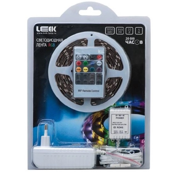 Лента светодиодная в комплекте 8x5000мм - LEEK SET 5050-30 RGB IP22 1750lm красный/зелёный/голубой - LE010613-0004 фото