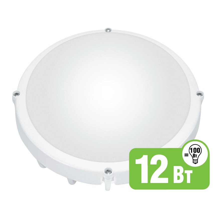 Светильник светодиодный пылевлагозащищенный - Navigator NBL-R1-12-4K-WH-IP65-LED 960lm 40000h белый - 94826 фото
