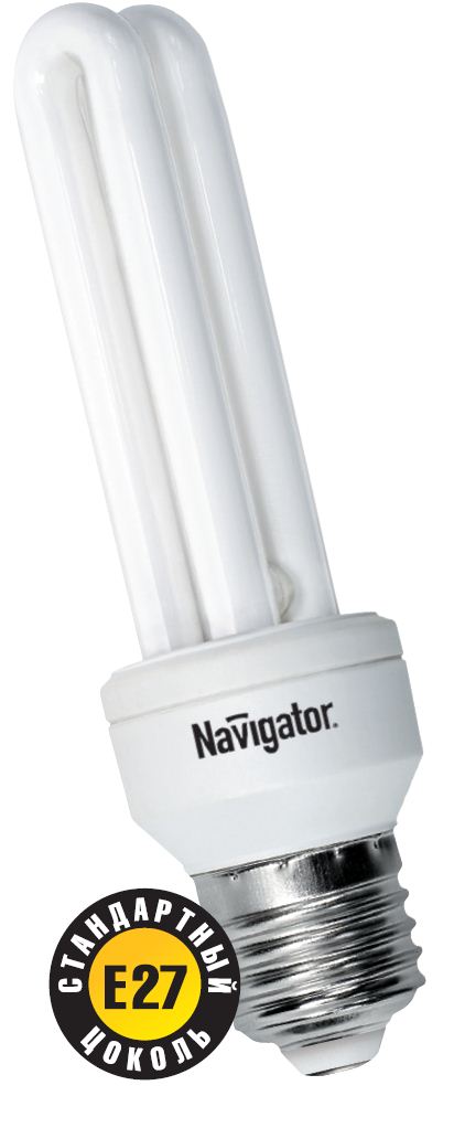 Лампа компактная люминесцентная трубчатая - Navigator 94006 NCL-2U-09-840-E27 фото