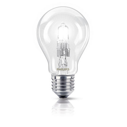 Лампа галогенная в наружной колбе (грушевидная) - Philips EcoClassic E27 230V прозрачная 70W 1200lm - 872790025225525 фото