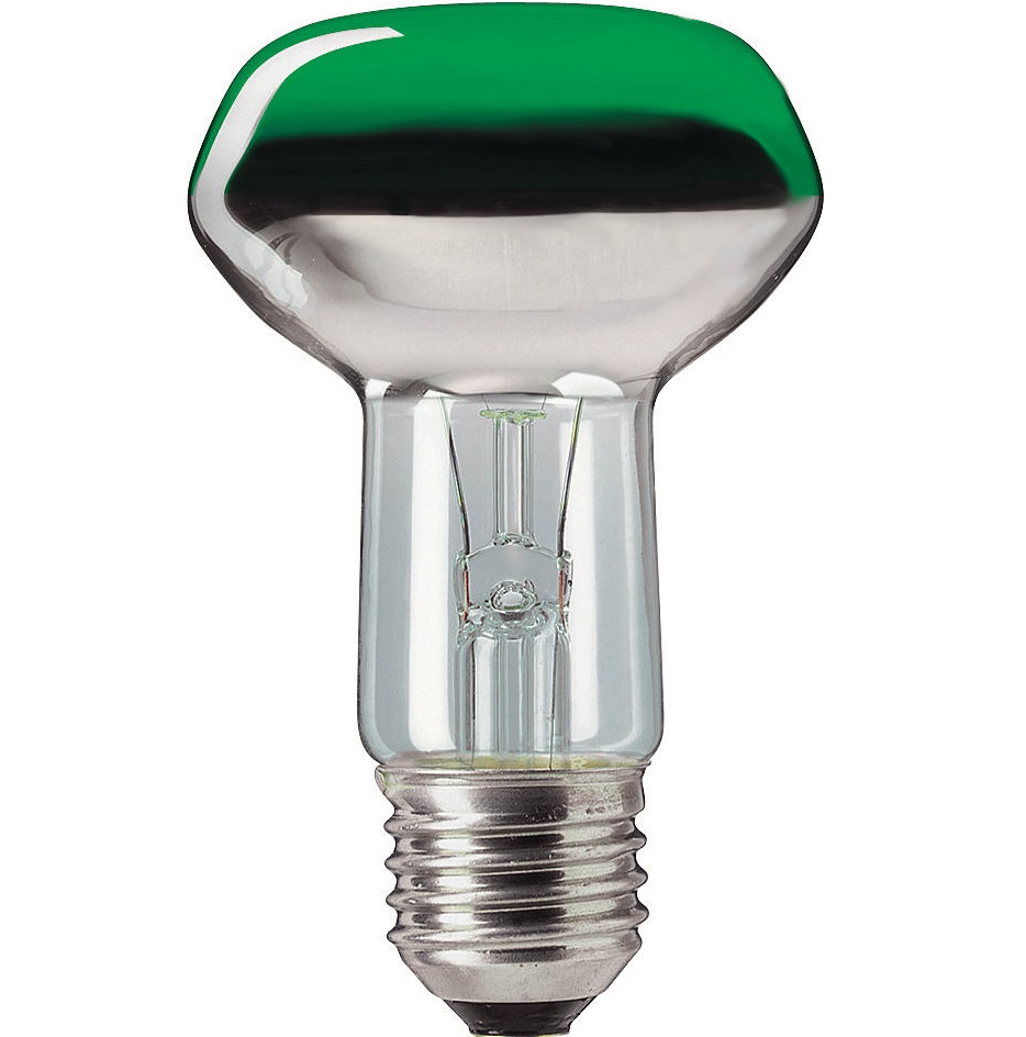 Лампа накаливания рефлекторная - Philips Reflector Colours NR63 E27 230V зеленая 40W 160lm - 923345844217 фото