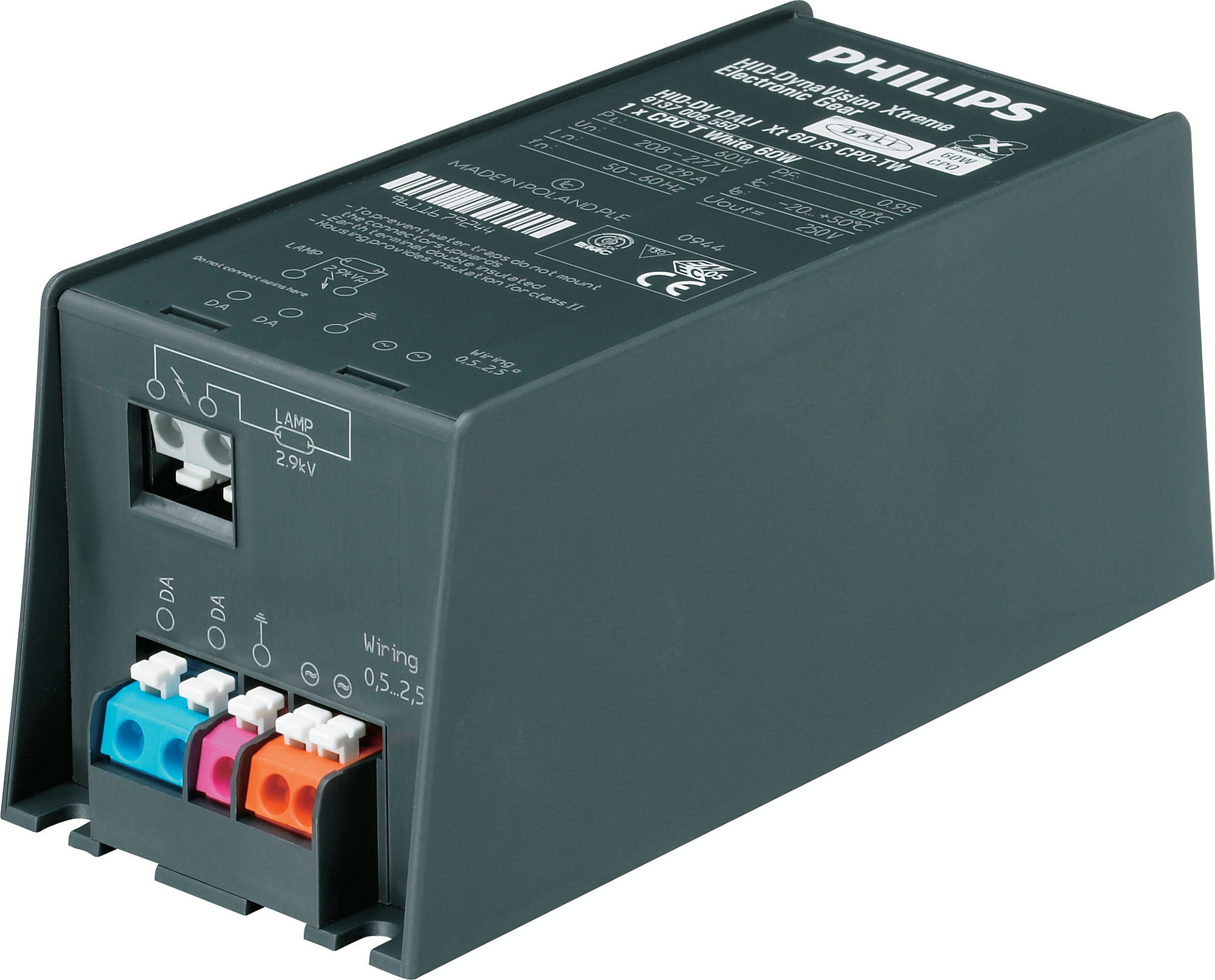 ЭПРА наружного применения HID-EL Outdoor Cosmopolis DALI для газоразрядных ламп Philips ЭМПРА HID-DV PROG Xt 60 CPO C1 208-277V - 871829120453400 фото