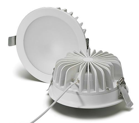 Светильник светодиодный встраиваемый (круглый, прозрачное стекло) - Vossloh-Schwabe Downlight DL-PRIME-L-24W-3000K-45°-C - 550894 фото